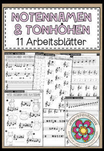 NOTENNAMEN & TONHÖHEN (Notenlehre) – Arbeitsblätter