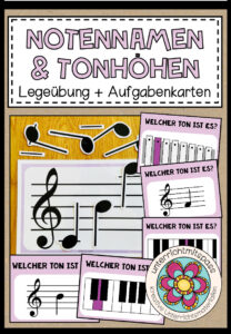 NOTENNAMEN & TONHÖHEN (Notenlehre) – Legeübung + Kärtchen