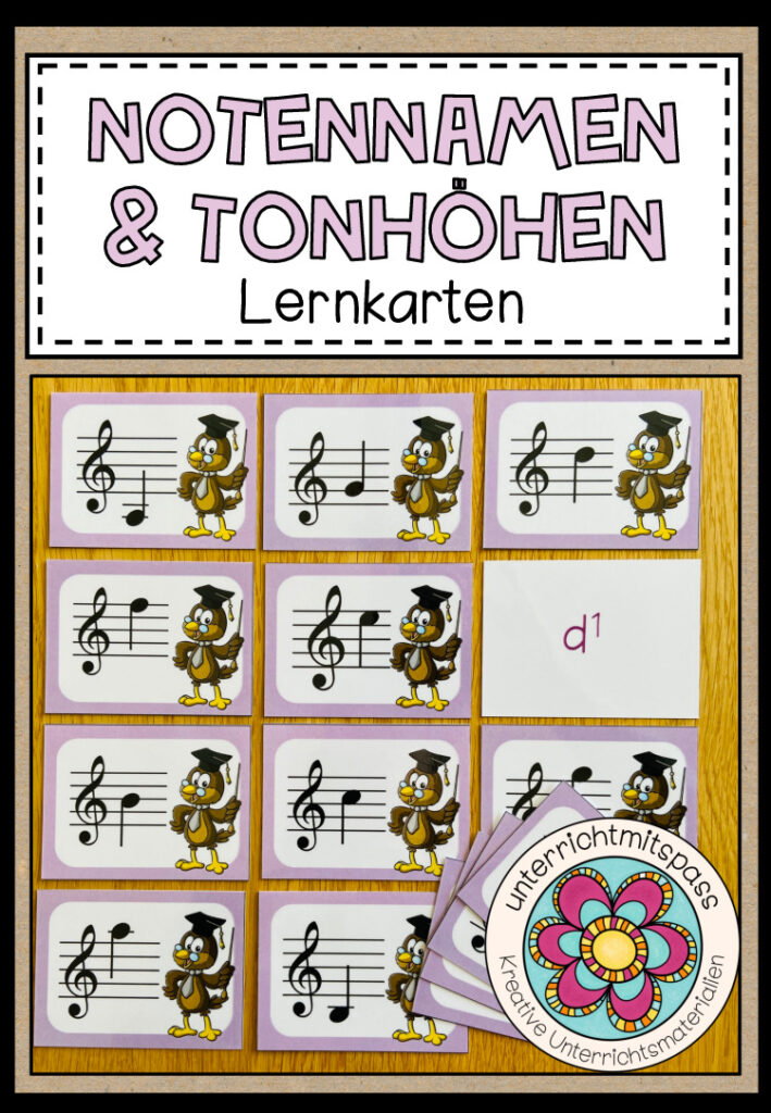 NOTENNAMEN & TONHÖHEN (Notenlehre) – Lernkarten