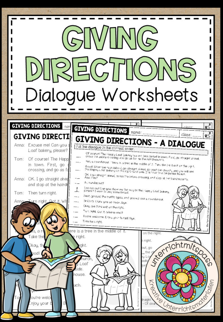 GIVING DIRECTIONS – Dialogue Worksheets