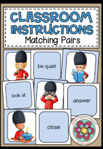 Classroom Instructions – Matching Pairs
