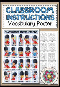 Classroom Instructions – Vocabulary Poster (Farbe und s/w)