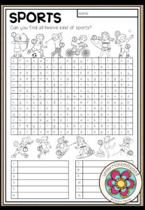 SPORTS – Wordsearch