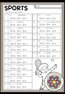 SPORTS – Working on verbs