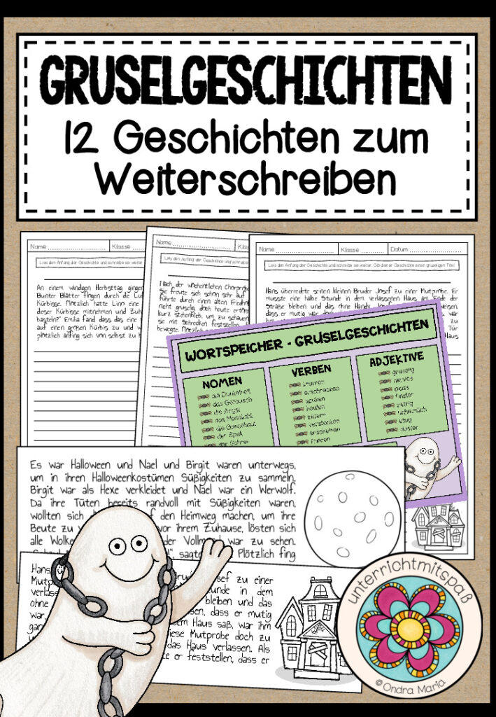 GRUSELGESCHICHTEN – 12 Geschichtenanfänge zum Weiterschreiben (Deutsch)