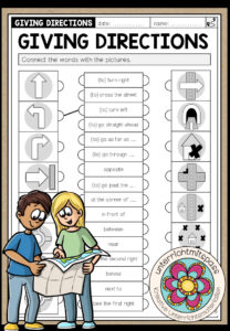 GIVING DIRECTIONS – Read and Connect (Worksheet)