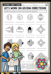 GIVING DIRECTIONS – Vocabulary Worksheet