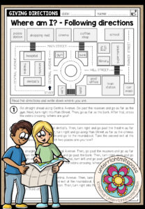 GIVING DIRECTIONS – Where am I? – Following Directions (Reading Comprehension)