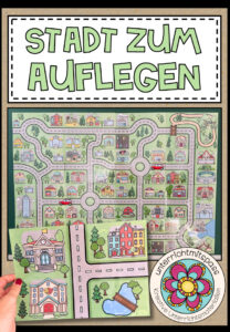 Stadt zum Auflegen (Bastelvorlage)