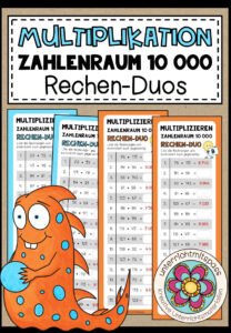 MULTIPLIKATION (Zahlenraum 10 000) – 3 Rechen-Duos