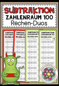 SUBTRAKTION (Zahlenraum 100) – 3 Rechen-Duos