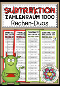 SUBTRAKTION (Zahlenraum 1000) – 3 Rechen-Duos