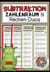 SUBTRAKTION (Zahlenraum N) – 3 Rechen-Duos