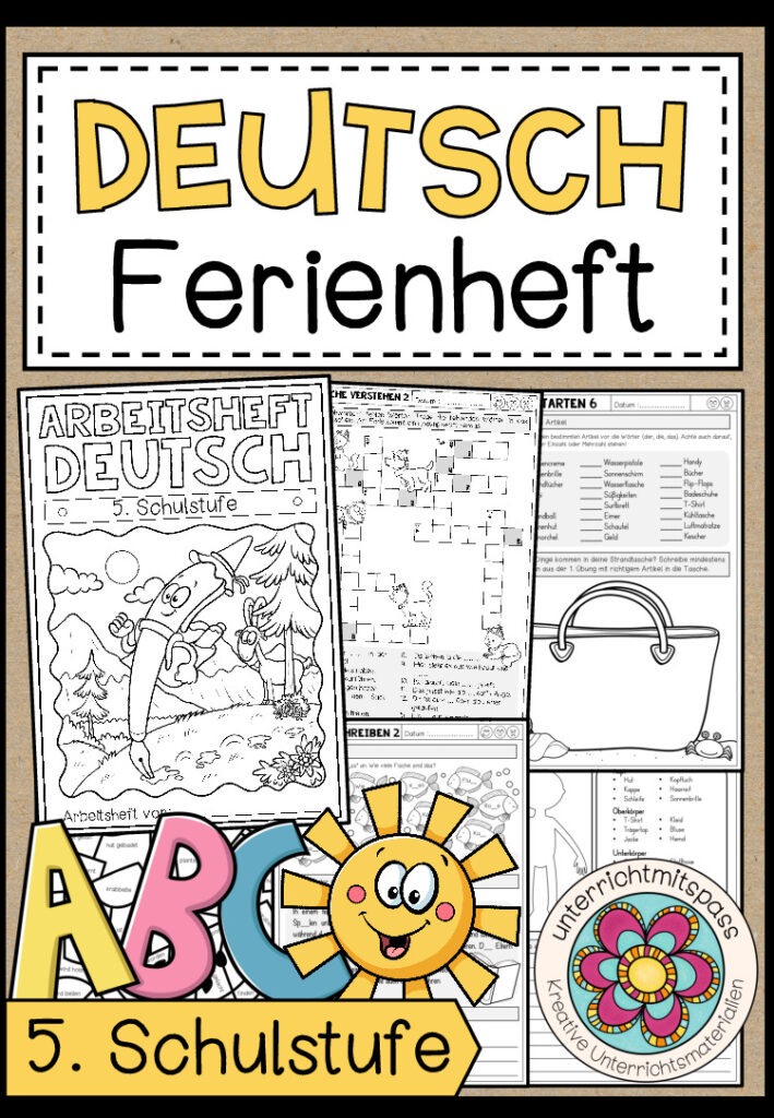 DEUTSCH – FERIENHEFT / WIEDERHOLUNGSHEFT – 5. Schulstufe (Lösungen inkludiert)