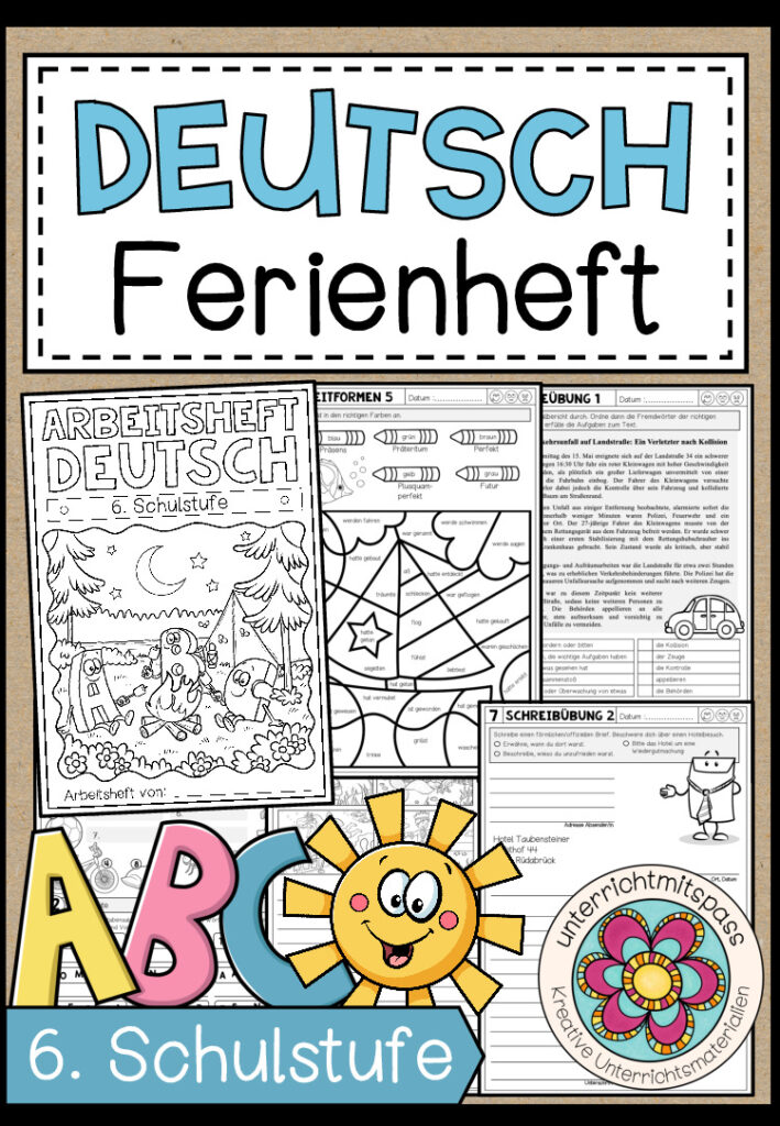 DEUTSCH – FERIENHEFT / WIEDERHOLUNGSHEFT – 6. Schulstufe (Lösungen inkludiert)