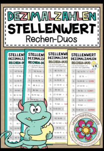 DEZIMALZAHLEN (Stellenwert) – 3 Rechen-Duos