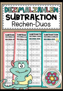 DEZIMALZAHLEN (Subtraktion) – 3 Rechen-Duos
