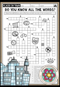 PLACES IN TOWN – Crossword (Worksheet)
