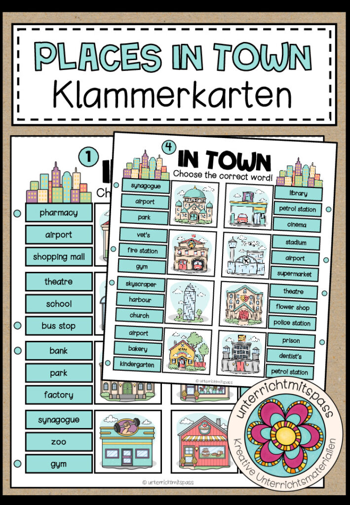 PLACES IN TOWN – Klammerkarten