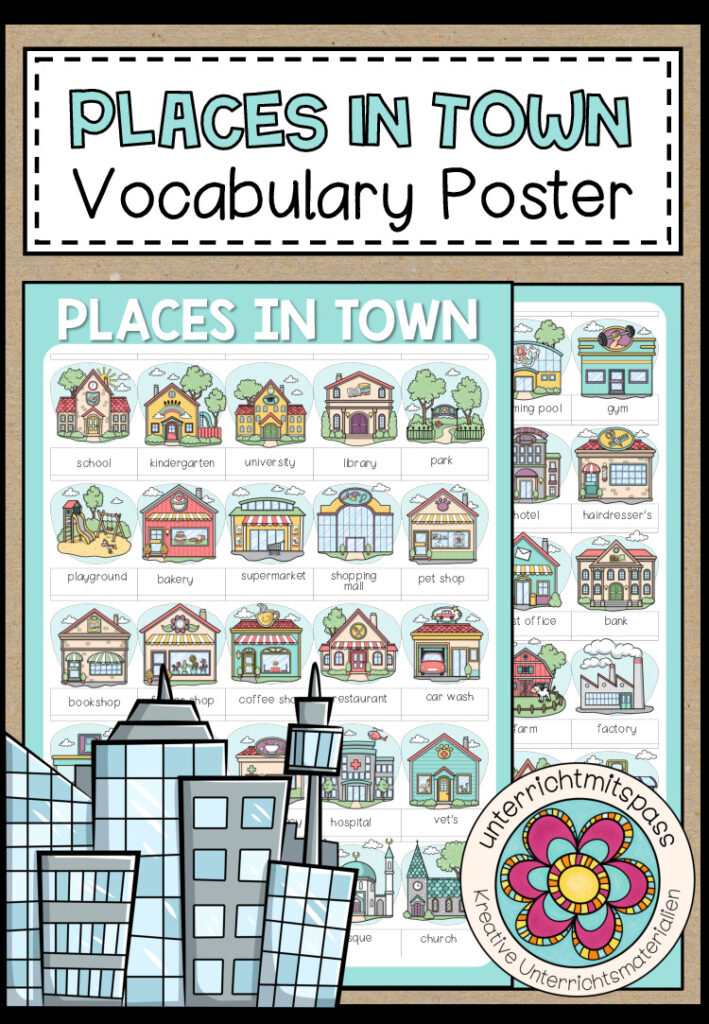 PLACES IN TOWN – Vocabulary Poster