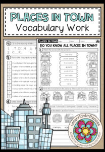 PLACES IN TOWN – Vocabulary Work (Mixed Exercises)