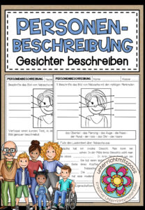 PERSONENBESCHREIBUNG – Gesichter beschreiben (Arbeitsblatt – 2-fach differenziert)