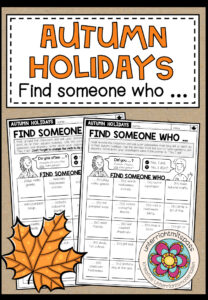 AUTUMN HOLIDAYS – Find someone who … (Bingo)
