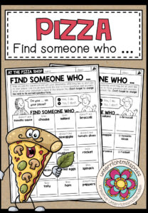 PIZZA – Find someone who (Bingo)