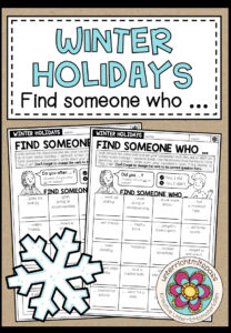 WINTER HOLIDAYS – Find someone who … (Bingo)
