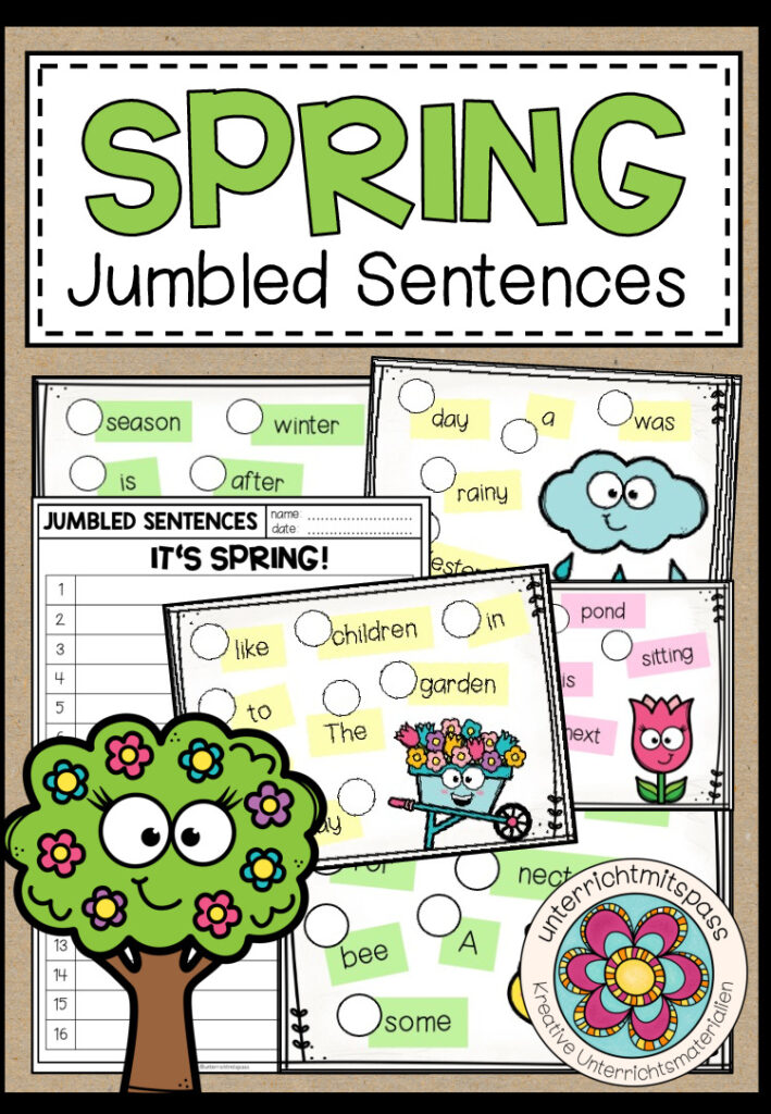 SPRING – Jumbled Sentences (Task Cards / Aufgabenkarten)