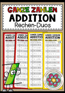 GANZE ZAHLEN (Addition) – 3 Rechen-Duos