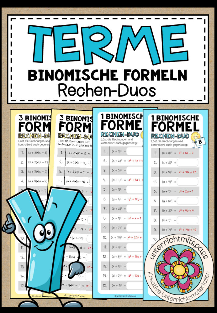 TERME (binomische Formeln) – 3 Rechen-Duos