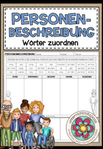 PERSONENBESCHREIBUNG – Wörter zuordnen (Arbeitsblatt)