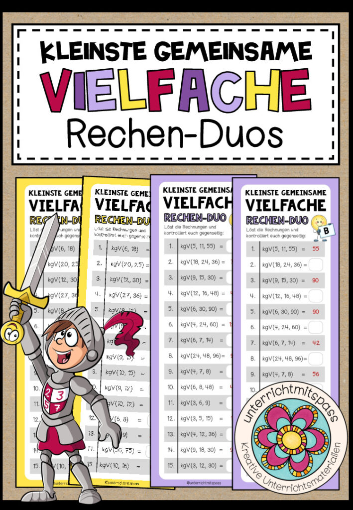 kgV (kleinste gemeinsame Vielfache) – 2 Rechen-Duos