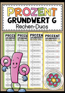 PROZENTRECHNUNG (Grundwert G) – 3 Rechen-Duos