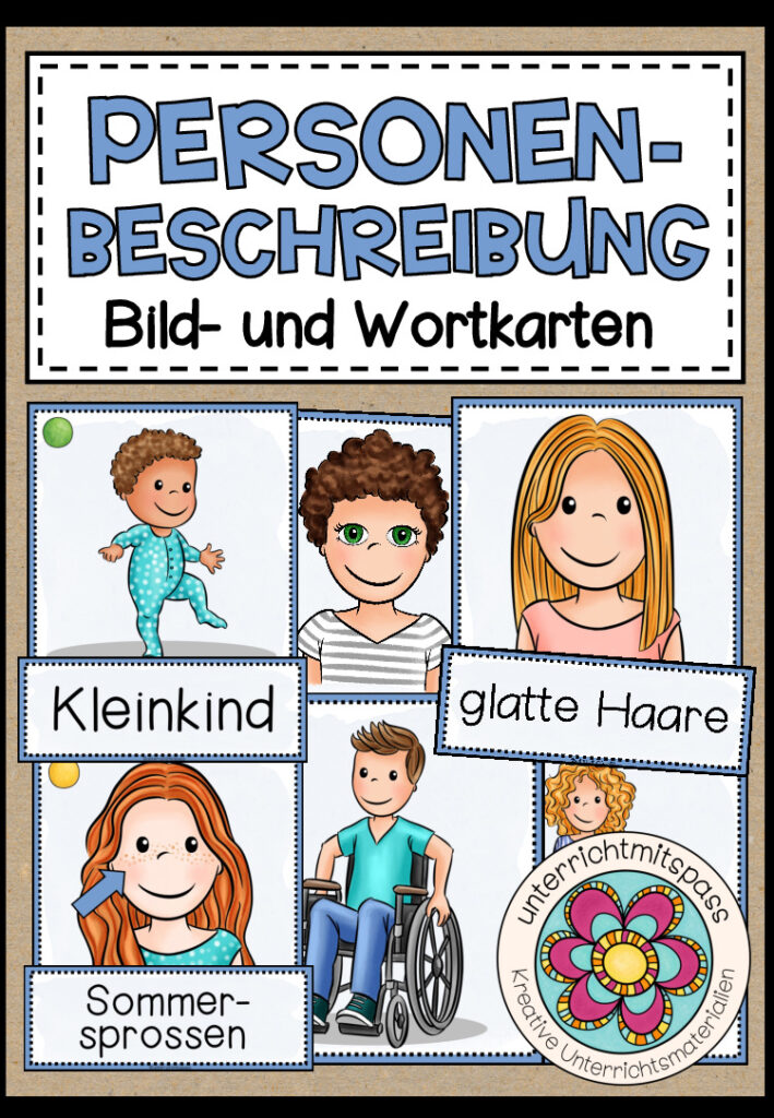 PERSONENBESCHREIBUNG – Bild – und Wortkarten (Körpermerkmale)