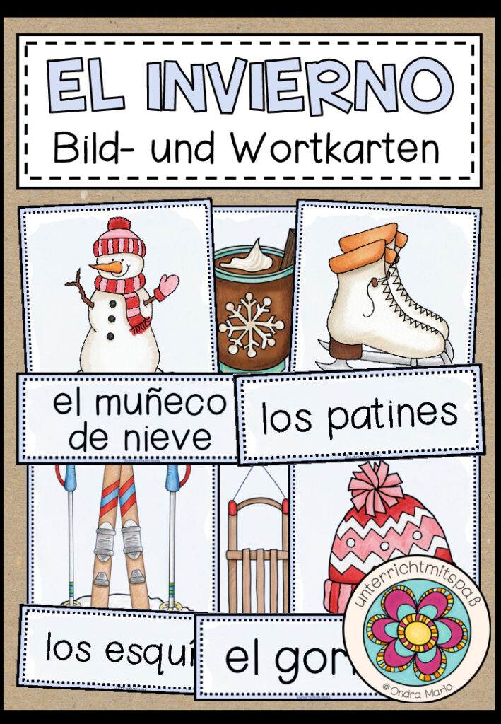 EL INVIERNO (Winter) – Bild- und Wortkarten (Spanisch)
