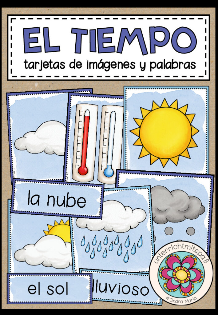 EL TIEMPO (Wetter) – Bild- und Wortkarten (Spanisch)