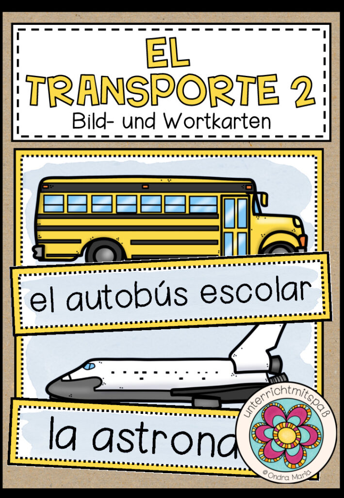 EL TRANSPORTE 2 (Transportmittel 2)- Bild- und Wortkarten (Spanisch)