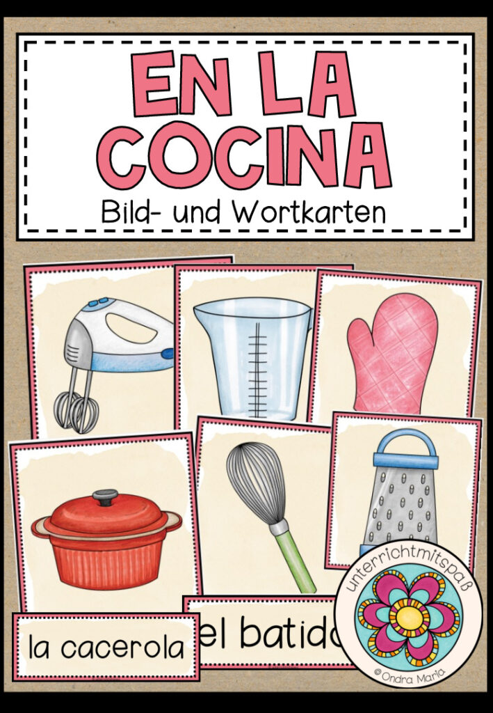 EN LA COCINA (Küche) – Bild- und Wortkarten (Spanisch)