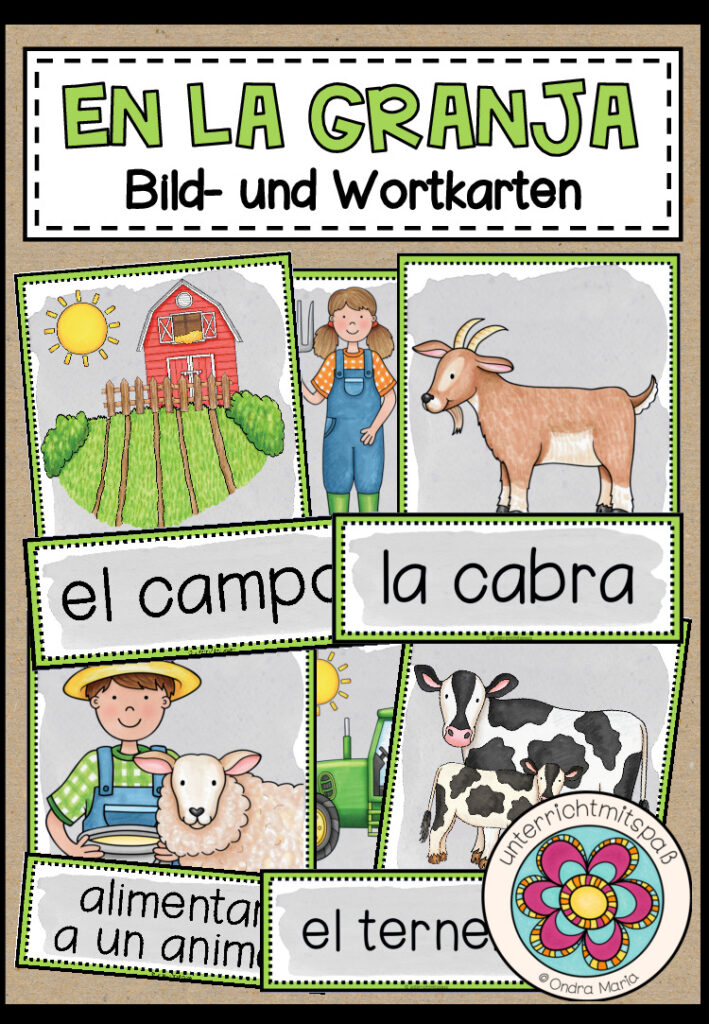 EN LA GRANJA (auf dem Bauernhof) – Bild- und Wortkarten (Spanisch)