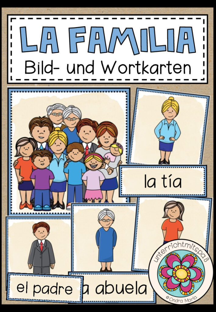 LA FAMILIA (Familie) – Bild- und Wortkarten (Spanisch)