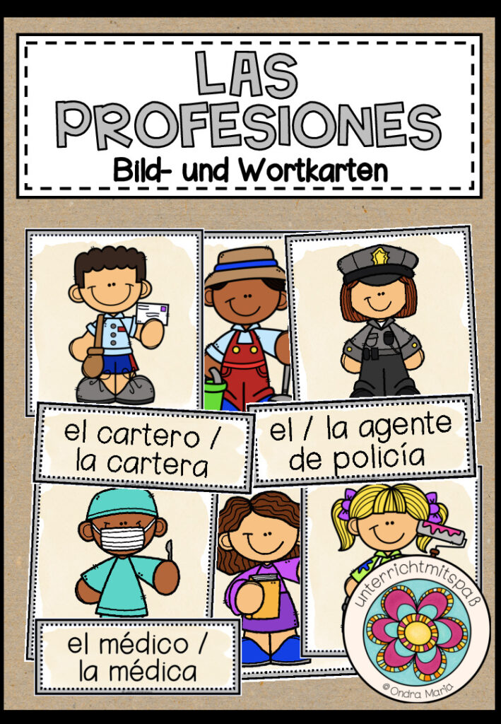 LAS PROFESIONES (Berufe) – Bild- und Wortkarten (Spanisch)