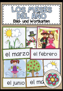 LOS MESES DEL AÑO (Monate) – Bild- und Wortkarten (Spanisch)