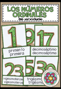 LOS NÚMEROS ORDINALES  – Bild- und Wortkarten (Spanisch)