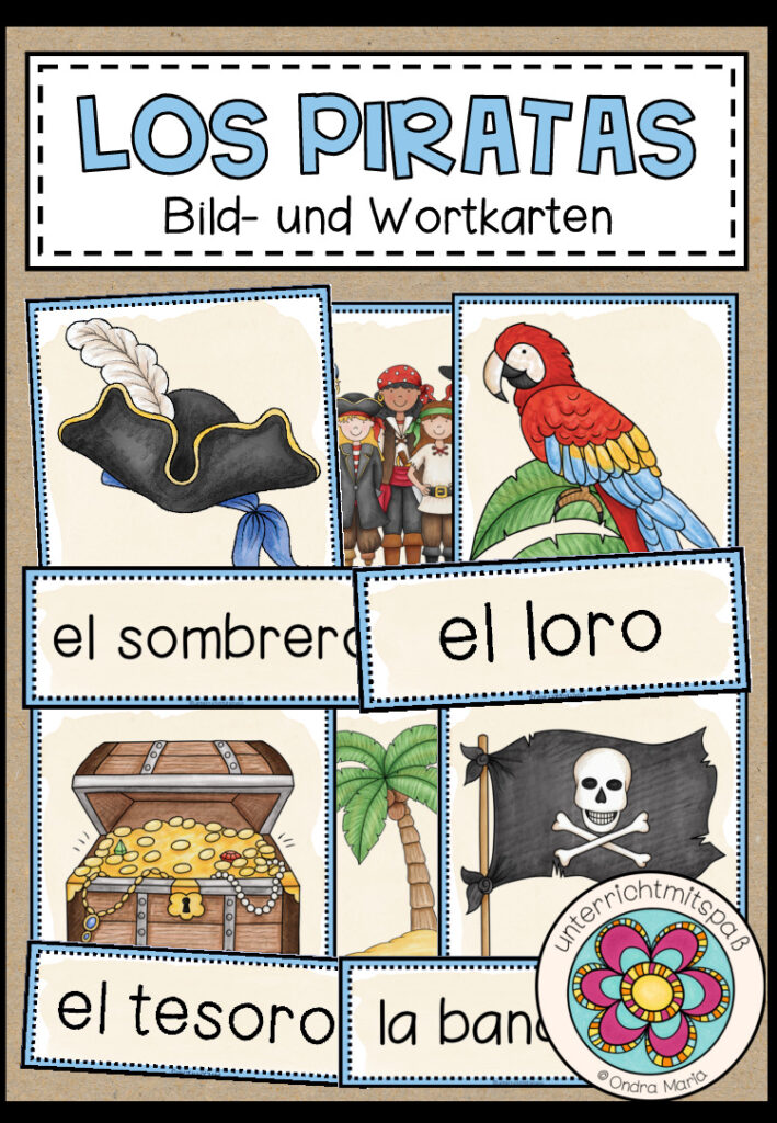 LOS PIRATAS (Piraten) – Bild- und Wortkarten (Spanisch)