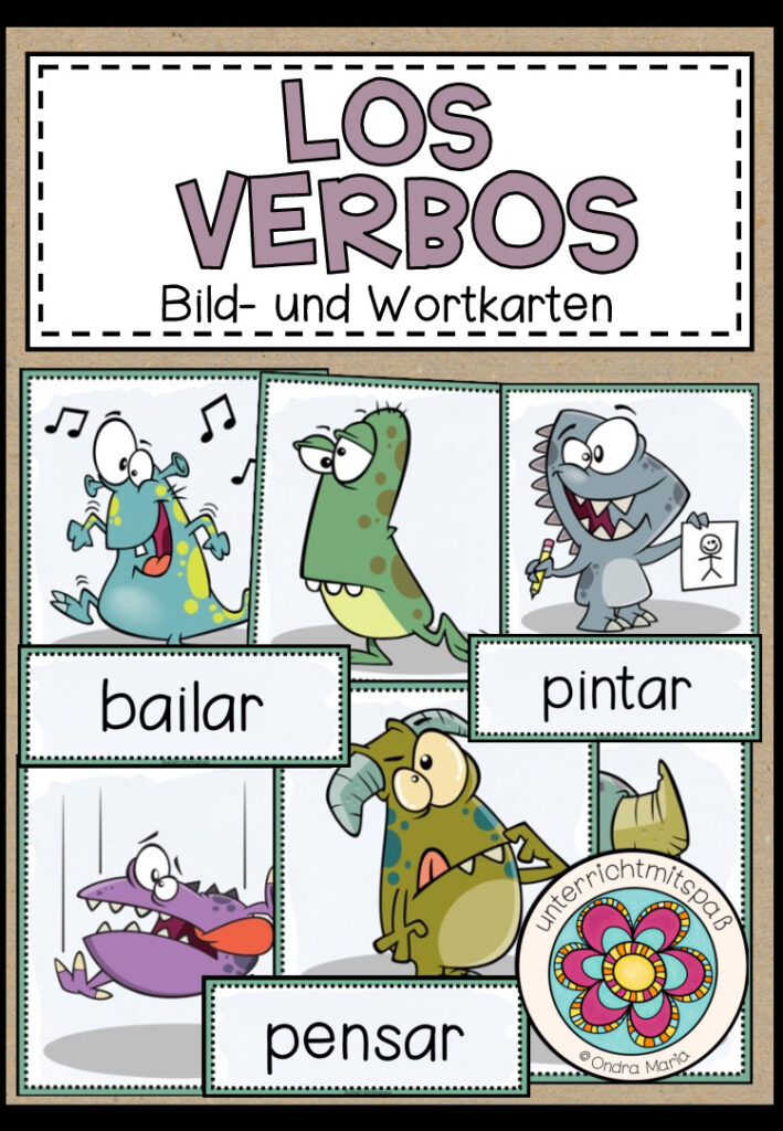 LOS VERBOS (Verben) – Bild- und Wortkarten (Spanisch)