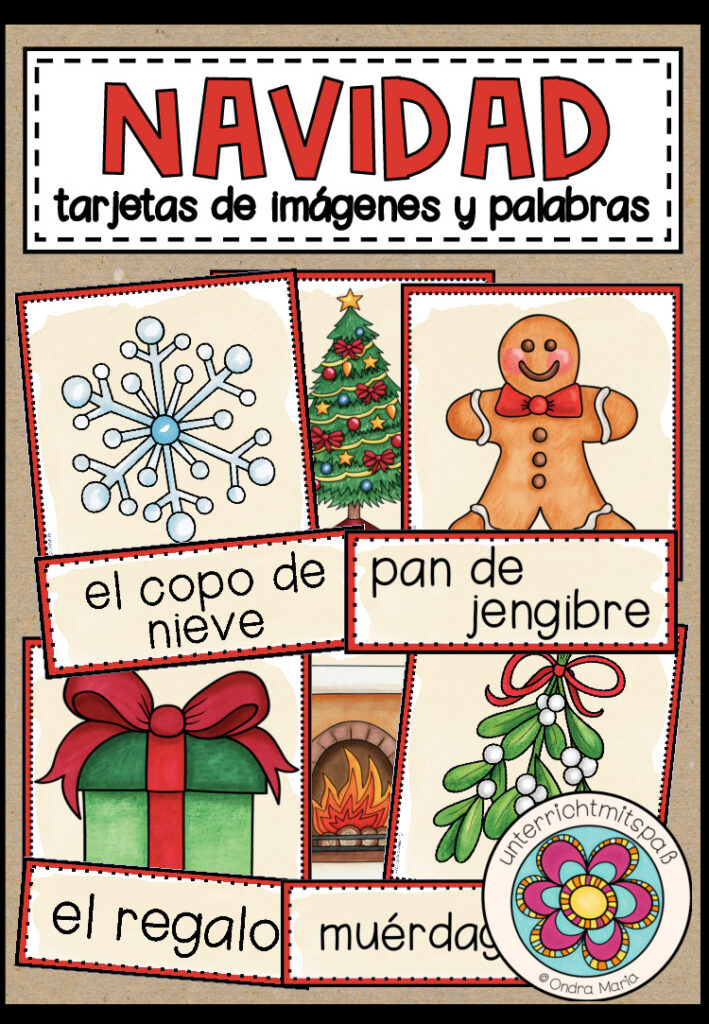 NAVIDAD (Weihnachten) – Bild- und Wortkarten (Spanisch)