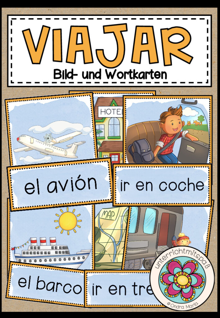 VIAJAR (Reisen)- Bild- und Wortkarten (Spanisch)