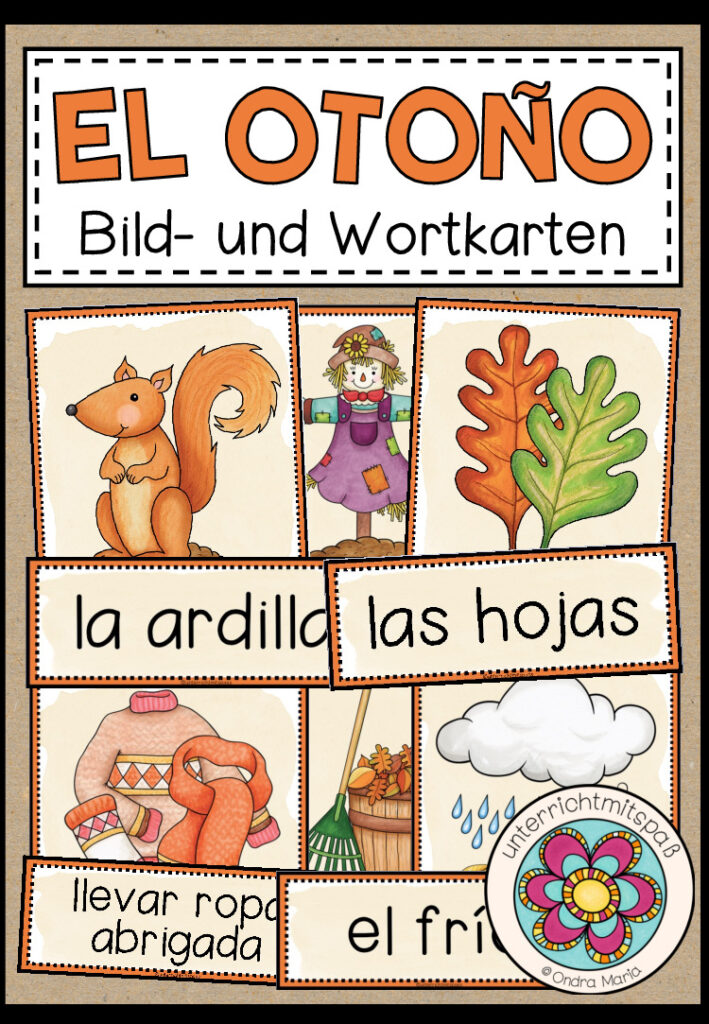 EL OTOÑO (Herbst) – Bild- und Wortkarten (Spanisch)